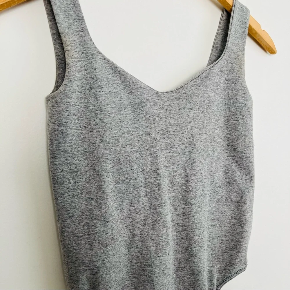 Free People Clean Lines Bodysuit Heather Gray Tank Top